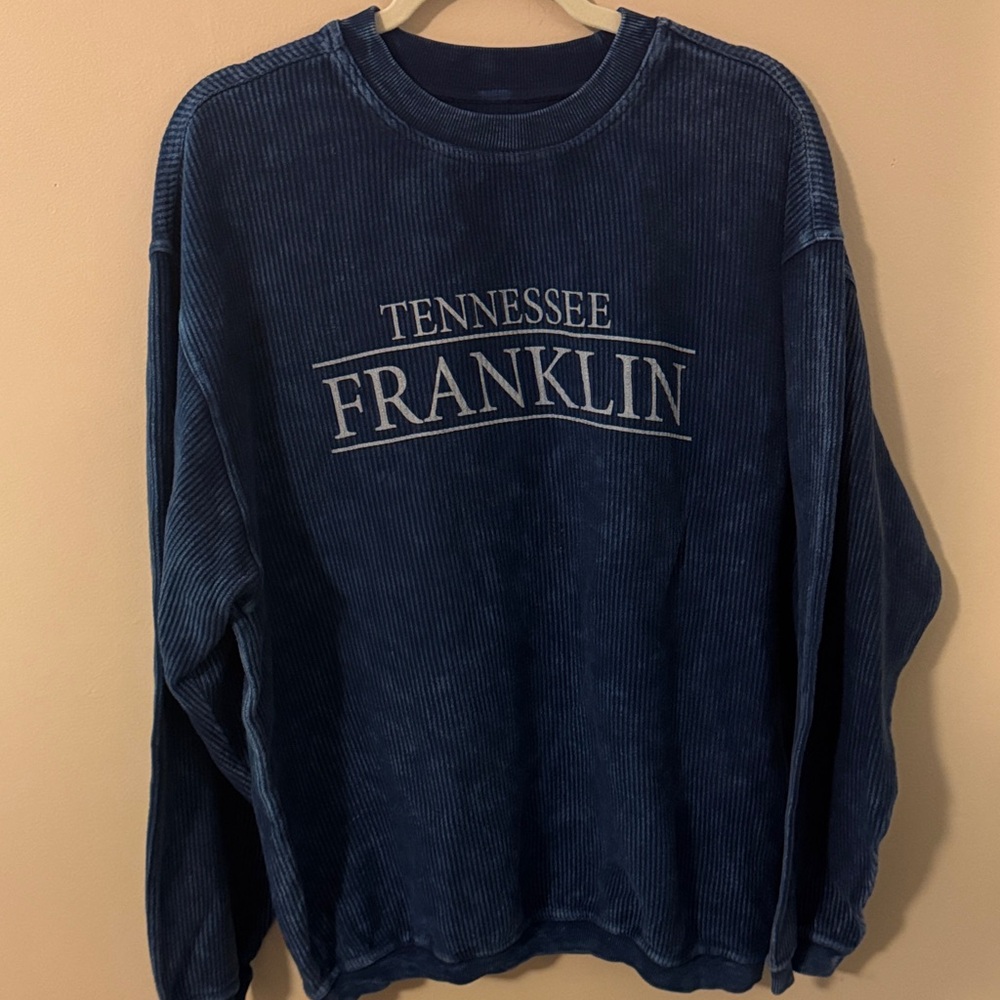 Navy Blue Corduroy Cozy Sweater Franklin Tennessee